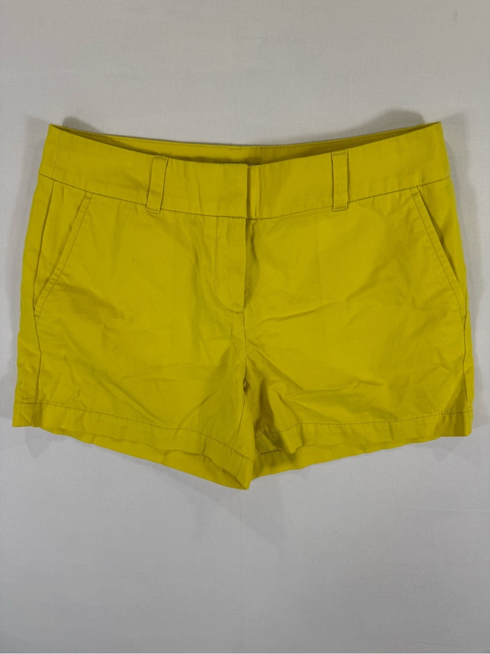 LOFT Bright Yellow Belt-Loop Cotton Shorts